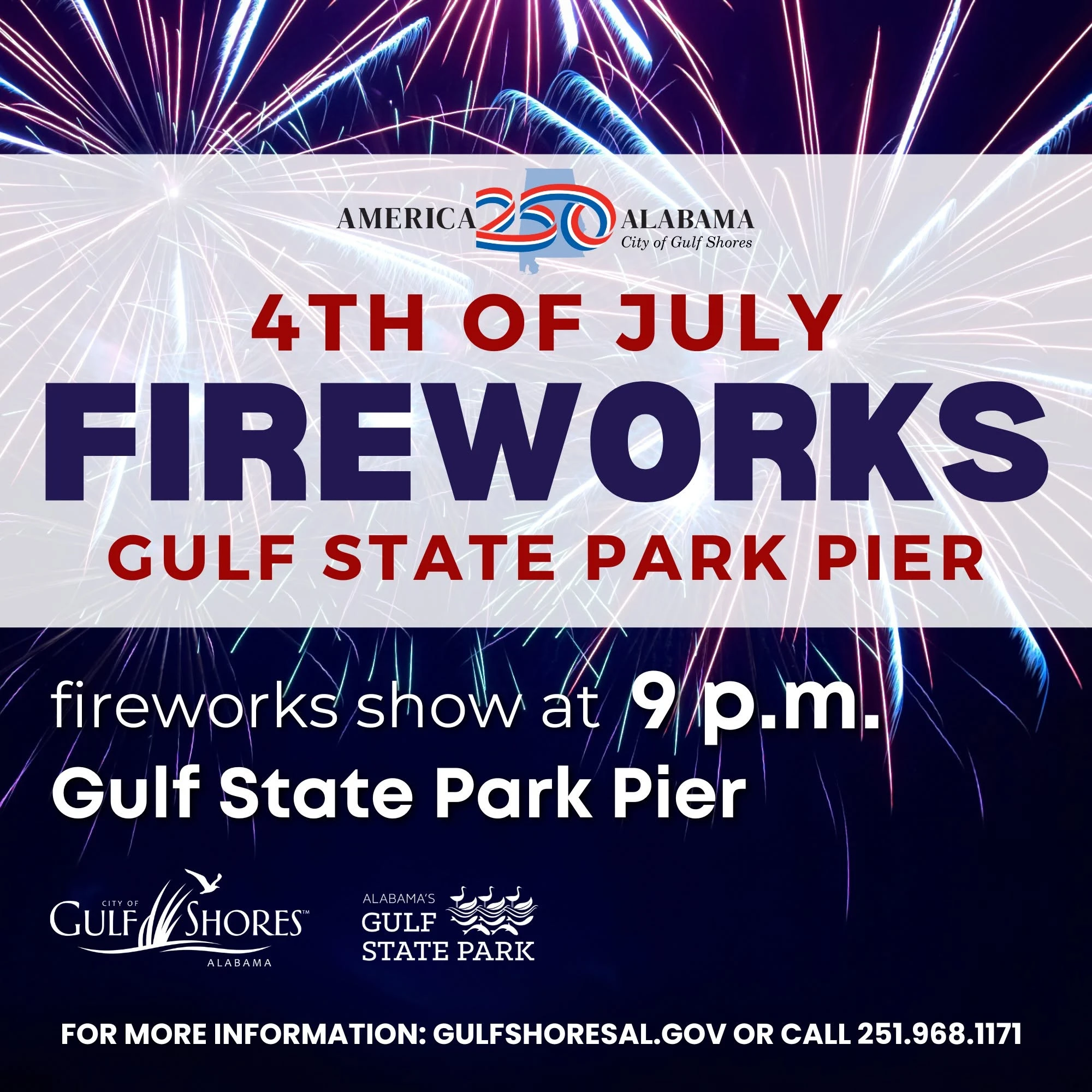 Gulf Shores — 4th of July Fireworks. Courtesy City of Gulf Shores.